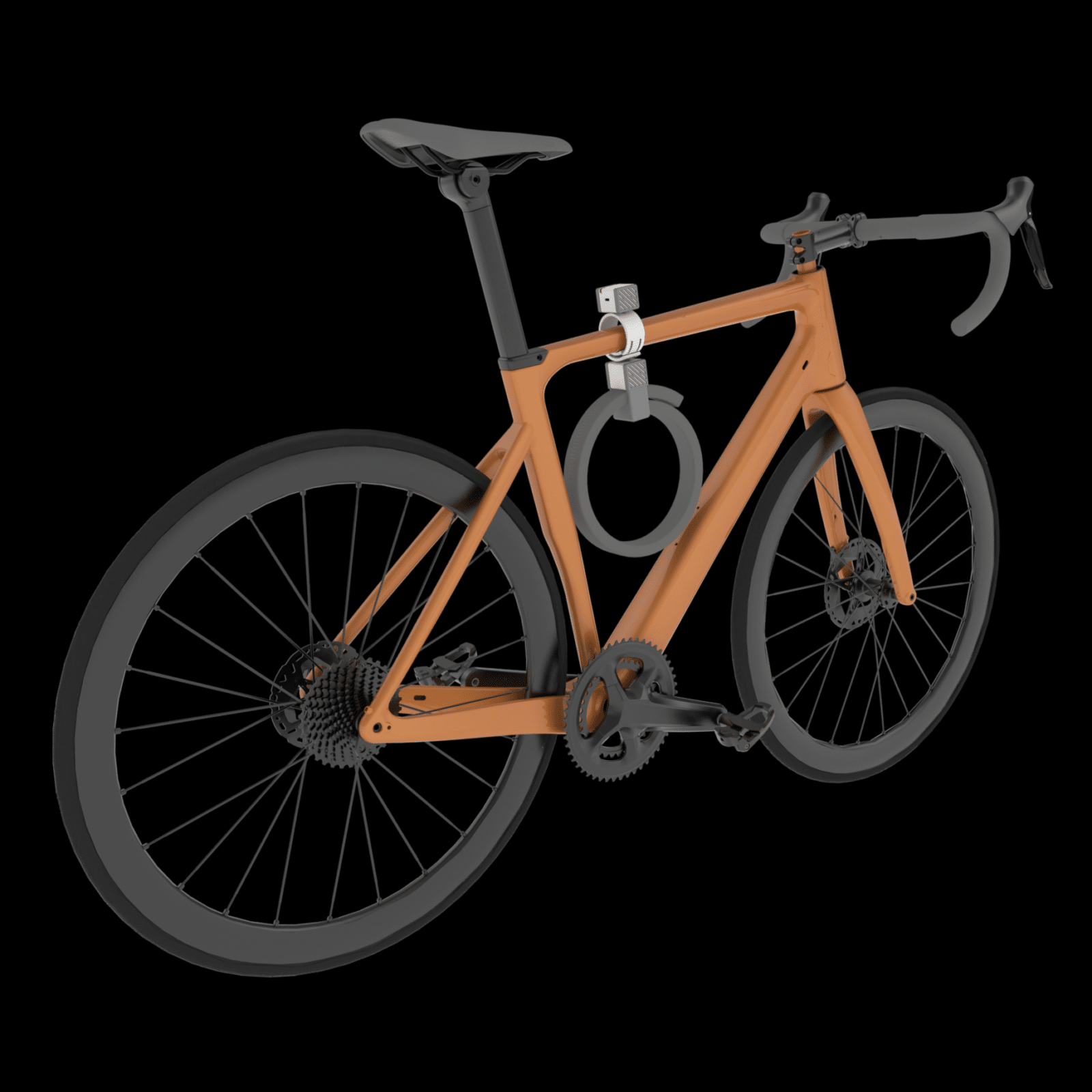 Horizon Alpha lock mounted to a bicycle.